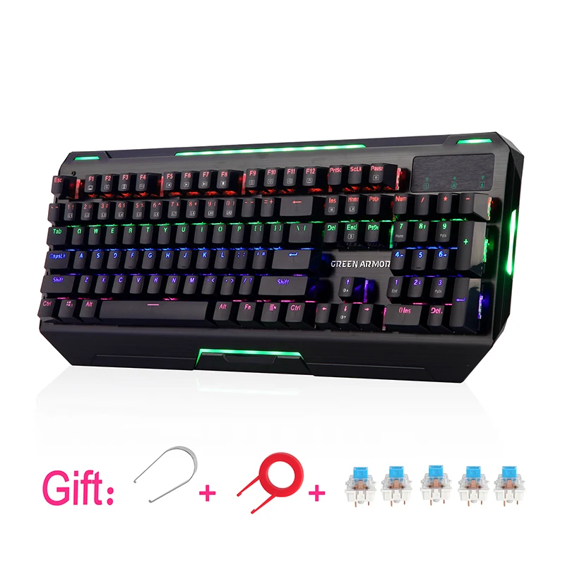 Mechanical Gaming Keyboard LED Backlit Ergonomic Anti Ghosting Tactile Aluminum Gamer Keyboard with Clicky Blue Switches X3000
Mechanical Gaming Keyboard LED Backlit Ergonomic Anti Ghosting Tactile Aluminum Gamer Keyboard with Clicky Blue Switches X3000