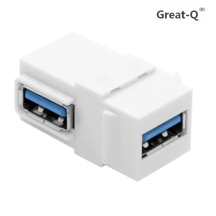 Great-Q 90 Degree Right Angled USB 3.0 A Female to Female Extension Keystone Jack Coupler Adapter for Wall Plate Panel 
Great-Q 90 Degree Right Angled USB 3.0 A Female to Female Extension Keystone Jack Coupler Adapter for Wall Plate Panel