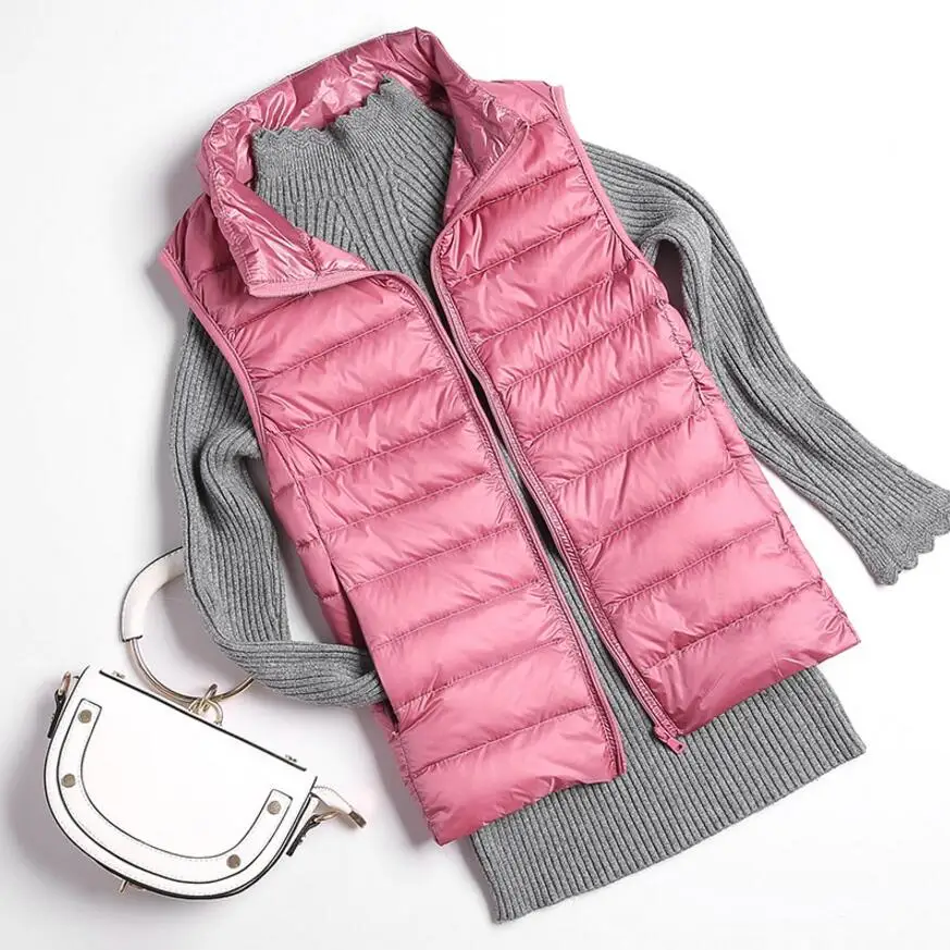 New Women Vests Winter Ultra Light White Duck Down Vest Female Slim Sleeveless Jacket Women Windproof Warm Waistcoat
New Women Vests Winter Ultra Light White Duck Down Vest Female Slim Sleeveless Jacket Women Windproof Warm Waistcoat