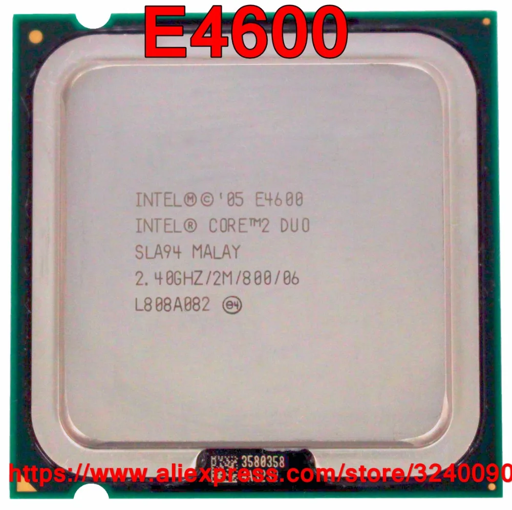 Оригинальный процессор Intel CORE 2 DUO E4600 40 ГГц Мб 800 МГц двухъядерный разъем 775 Быстрая