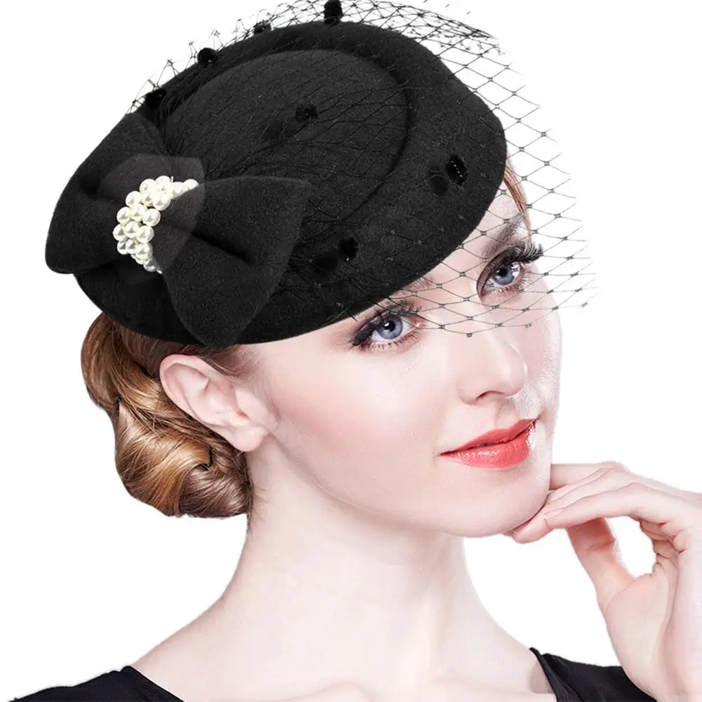 Винтаж для женщин чародей Cambric Коктейльная шляпа Hairband Veiling повязка на голову Леди