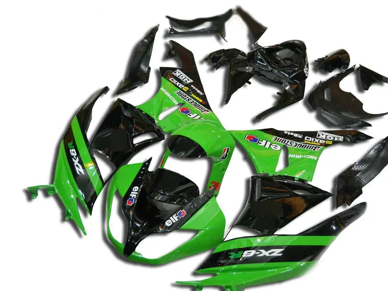 Набор обтекателей для мотоциклов Кавасаки ниндзи ZX6R 636 09 10 ZX 6R 2009 2010 zx6r ABS зеленый