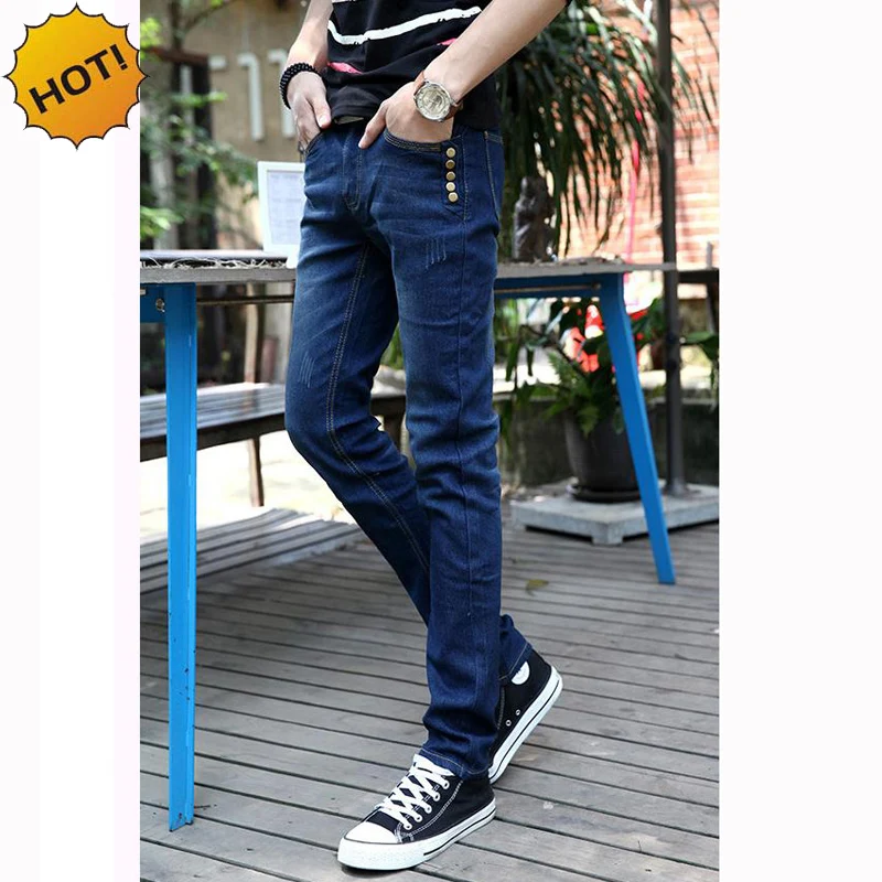 Fashion 2020 Solid Blue Slim Fit Stretch Denim Jeans Multi Button Casual Design Teenagers Leg Pencil Pants City Bottoms 28-34
Fashion 2020 Solid Blue Slim Fit Stretch Denim Jeans Multi Button Casual Design Teenagers Leg Pencil Pants City Bottoms 28-34
