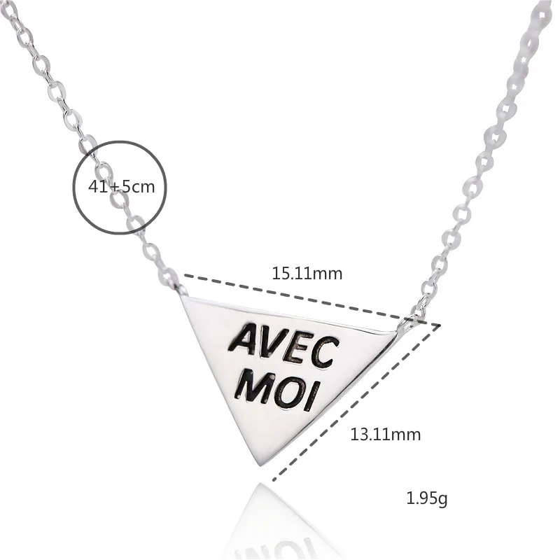Flyleaf Triangle Letter Real 925 Sterling Silver Necklace For Women Fashion Chain Fine Jewelry Necklaces & Pendants High Quality
Flyleaf Triangle Letter Real 925 Sterling Silver Necklace For Women Fashion Chain Fine Jewelry Necklaces & Pendants High Quality