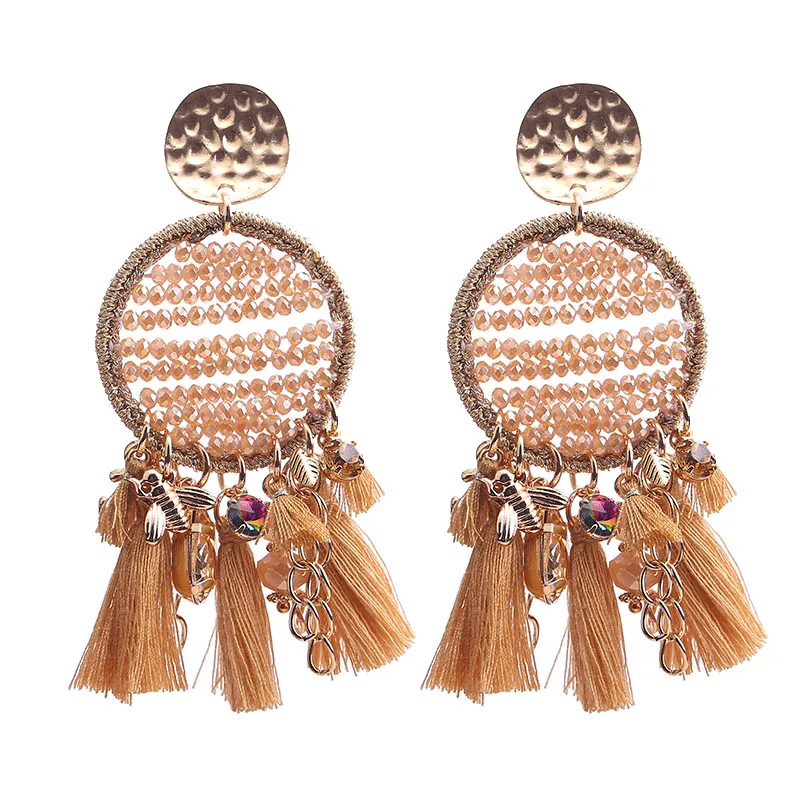 Sehuoran 2019 Trendy Statement lady Earring High Quality Handmade Crystal Round Earrings Boho Tassel Fashion Jewelry Wholesale
Sehuoran 2019 Trendy Statement lady Earring High Quality Handmade Crystal Round Earrings Boho Tassel Fashion Jewelry Wholesale