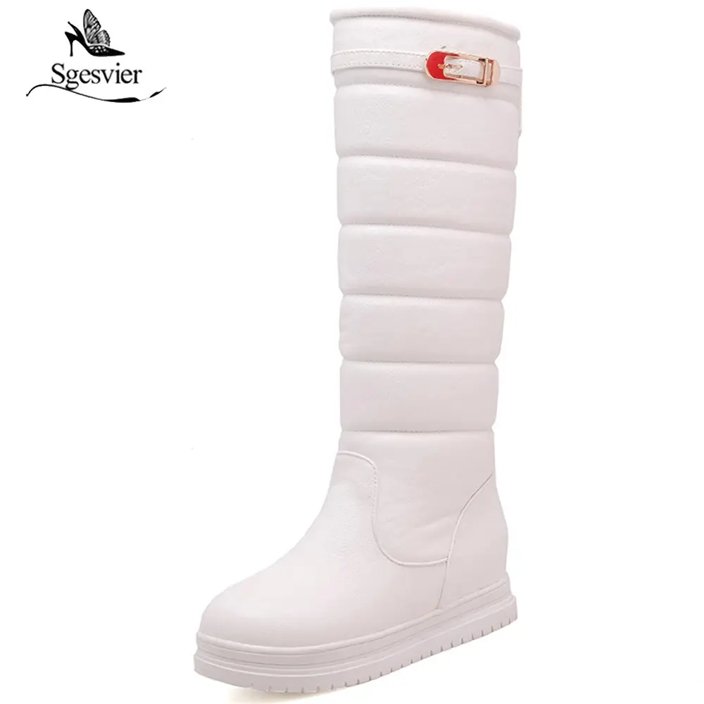 Sgesvier Size 44 Women Plush Fur Knee High Boots Round Toe Winter Warm Shoes Woman Fashion Metal Crystal Inside Heels Boots B662
Sgesvier Size 44 Women Plush Fur Knee High Boots Round Toe Winter Warm Shoes Woman Fashion Metal Crystal Inside Heels Boots B662