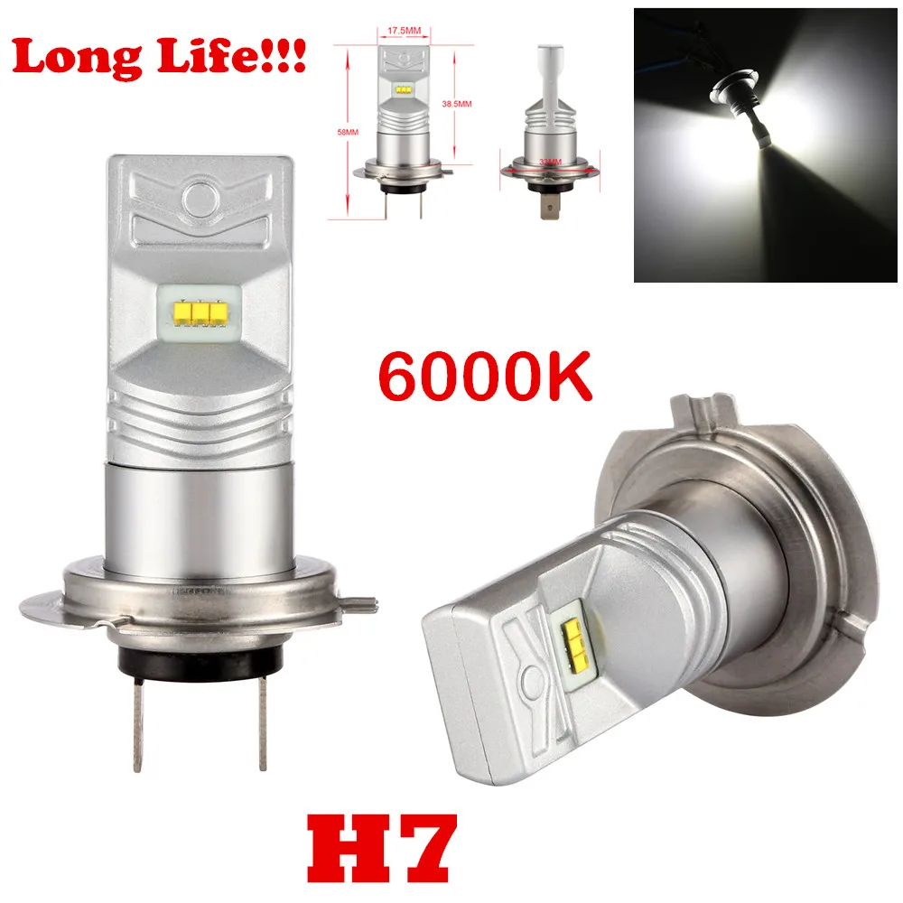 2 шт. H7 Белый 6000 6500K 80 Вт 1600 люмен Lumi светодиодный sLuxeon ZES чипы автомобильные лампы