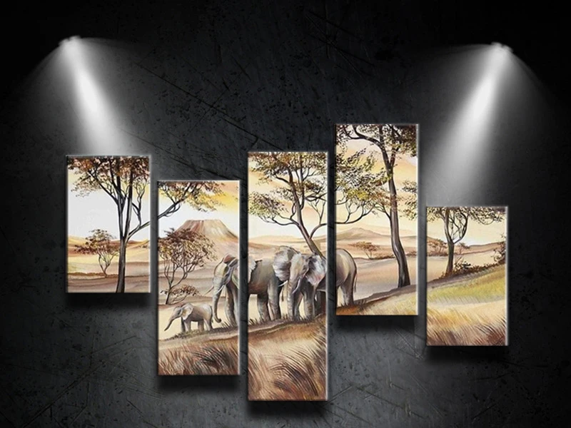 Modern Abstract High Q Oil Painting 5pcs/Set On Canvas Animal Elephant Landscape Art Wall Picture For Living Room Home Decor
Modern Abstract High Q Oil Painting 5pcs/Set On Canvas Animal Elephant Landscape Art Wall Picture For Living Room Home Decor