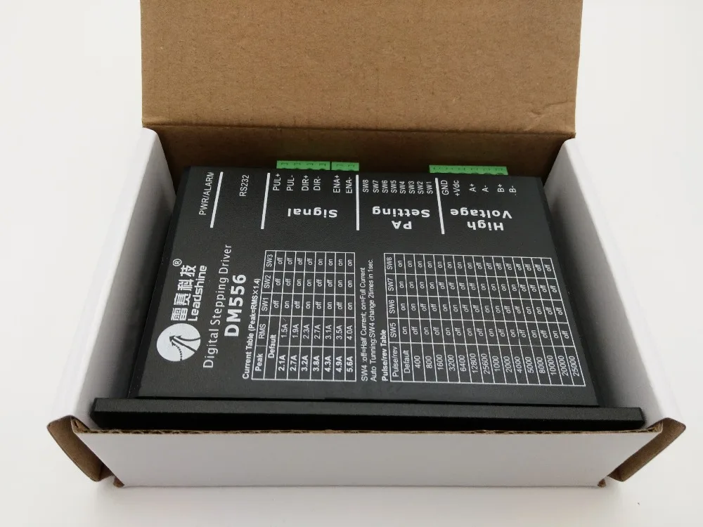 Original Leadshine DM556 DSP Digital Stepper Drive 2-phase 57mm NEMA23 86mm NEMA34 motor 18-50VDC 2.1-5.6A New In Box
Original Leadshine DM556 DSP Digital Stepper Drive 2-phase 57mm NEMA23 86mm NEMA34 motor 18-50VDC 2.1-5.6A New In Box