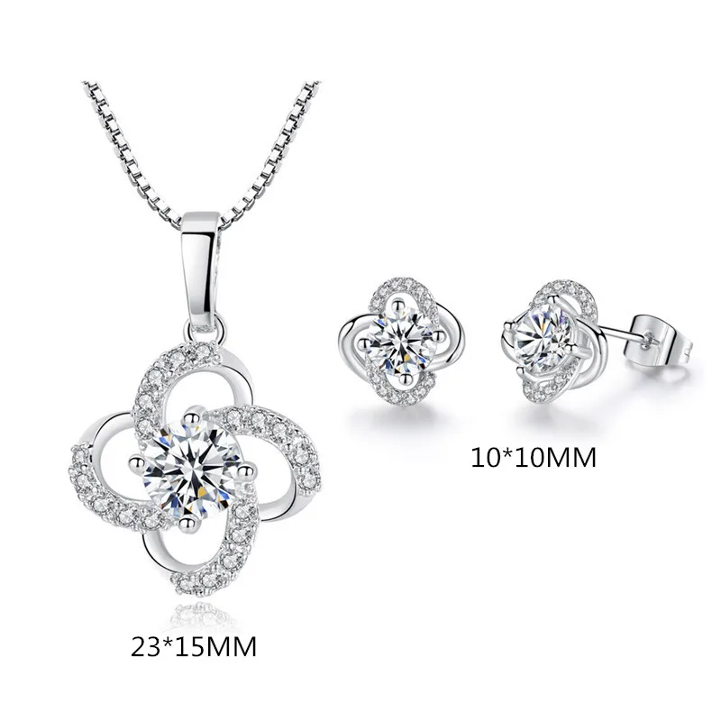 LUKENI Luxury Crystal Clear Flower Girl Stud Earrings Sets For Women Jewelry Girl Fashion 925 Silver Pendants Necklace For Lady
LUKENI Luxury Crystal Clear Flower Girl Stud Earrings Sets For Women Jewelry Girl Fashion 925 Silver Pendants Necklace For Lady