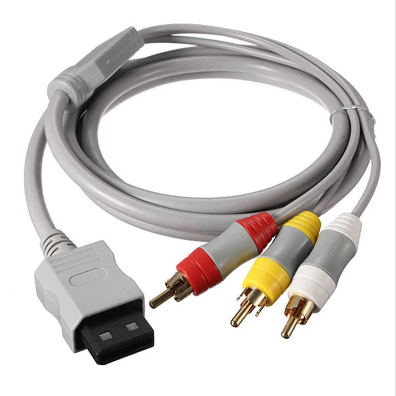 Фото AV Аудио Видео кабель RCA шнур Адаптер для консоль Nintendo Wii композитный провода линии