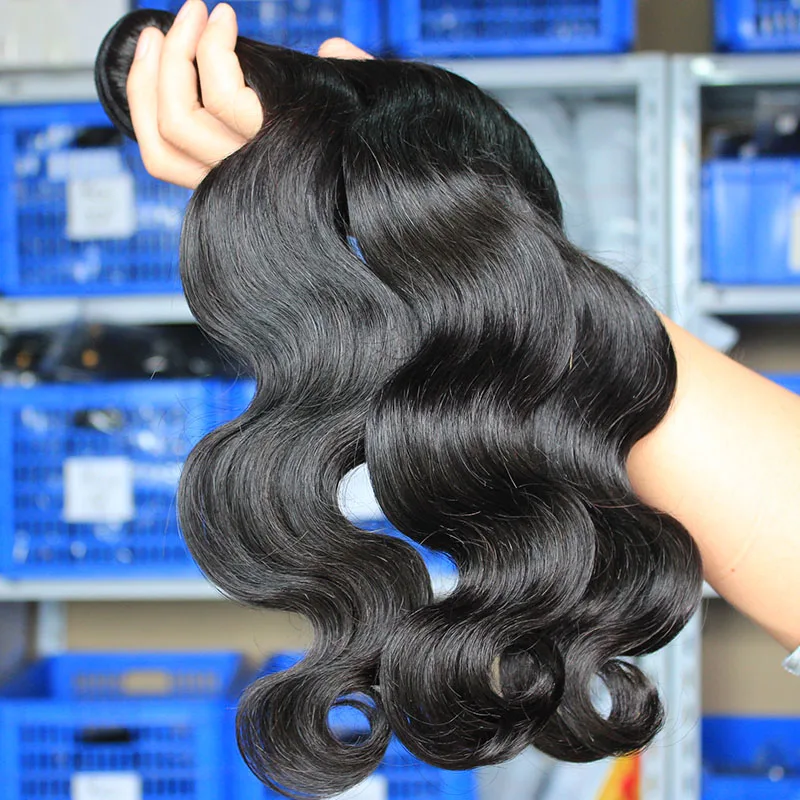 7A Peruvian Body Wave Lace Frontal Closure With Bundles 4pcs 3 Virgin Hair Free Hairnet | Шиньоны и парики