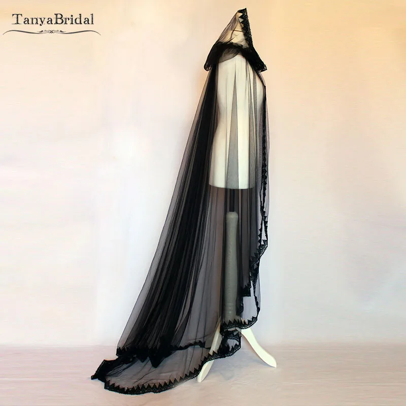 Black Lace Edge Wedding Cape Long Hooded Tulle Bridal Wrap Beads lace Shawls outfit COSPLAY Wear DJ077
Black Lace Edge Wedding Cape Long Hooded Tulle Bridal Wrap Beads lace Shawls outfit COSPLAY Wear DJ077