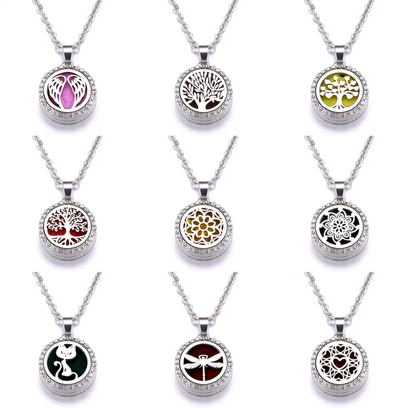10 styles pattern Aroma Diffuser Zircon Necklace Stainless steel Pendant Perfume Essential Oil Aromatherapy Locket Necklace
10 styles pattern Aroma Diffuser Zircon Necklace Stainless steel Pendant Perfume Essential Oil Aromatherapy Locket Necklace