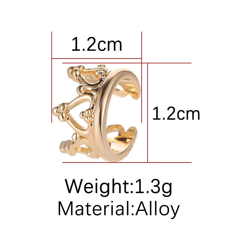 Fashion Ear Cuff U-shaped Non-Piercing Crown Ear Clips Fake Cartilage Golden Earring Jewelry Valentines Charm Clips Gift Women
Fashion Ear Cuff U-shaped Non-Piercing Crown Ear Clips Fake Cartilage Golden Earring Jewelry Valentines Charm Clips Gift Women