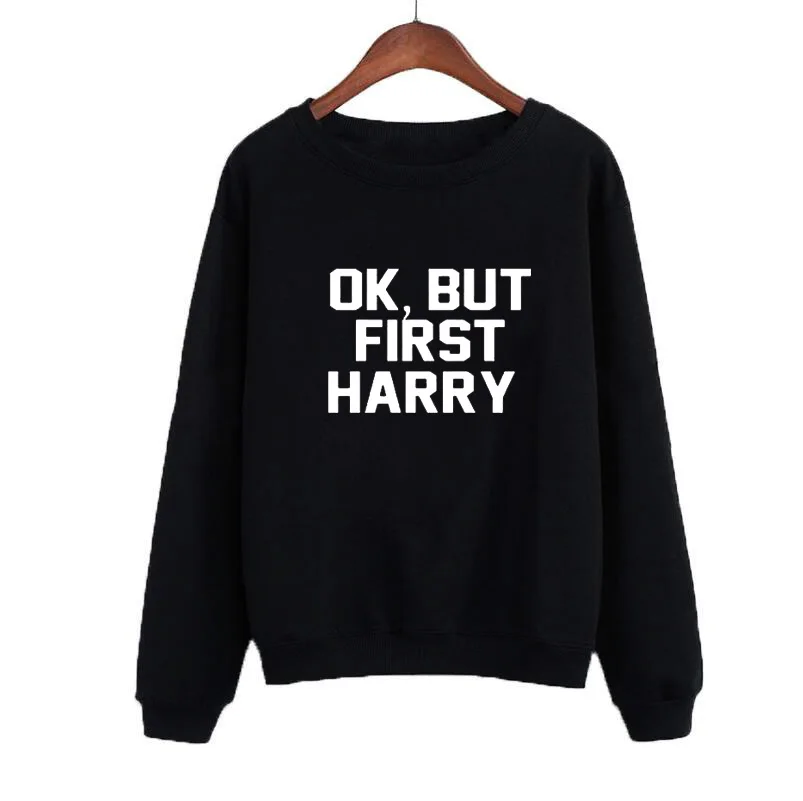 Casual Hoodies Women Harajuku Sweatshirt Europe Hip-hop Style Black Casual Hoody OK, BUT FIRST HAPPY Letters Print
Casual Hoodies Women Harajuku Sweatshirt Europe Hip-hop Style Black Casual Hoody OK, BUT FIRST HAPPY Letters Print