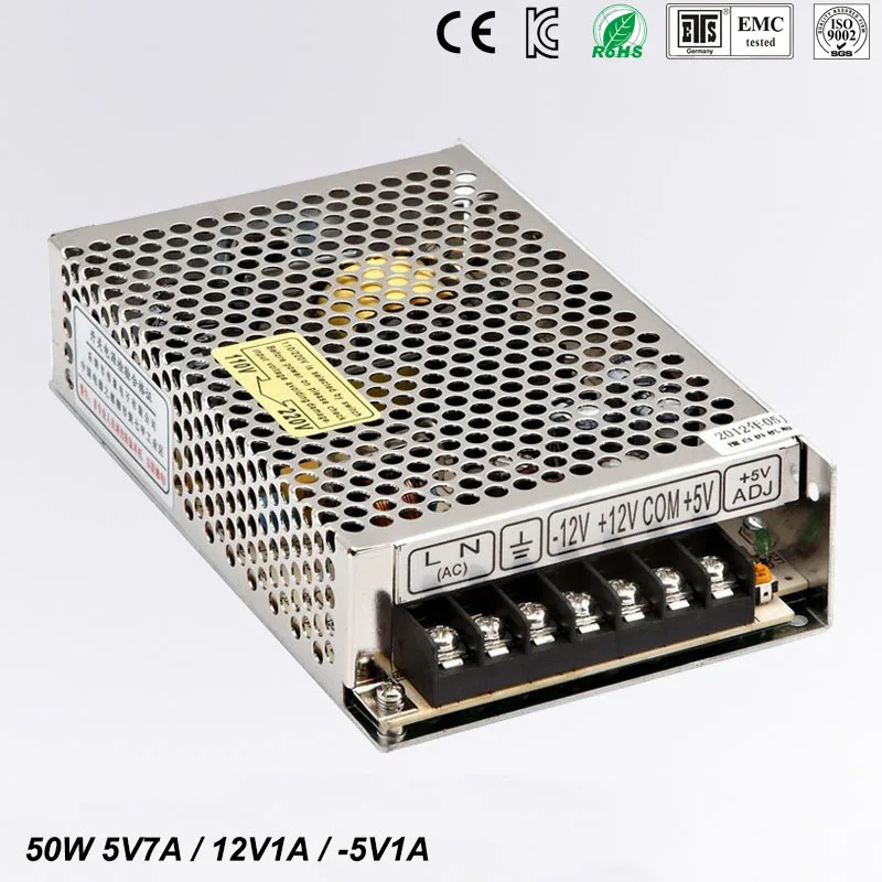 50W Triple Output dc power supply 5V 7A 12V 1A -5V 1A ac to dc power supply T-50A
50W Triple Output dc power supply 5V 7A 12V 1A -5V 1A ac to dc power supply T-50A