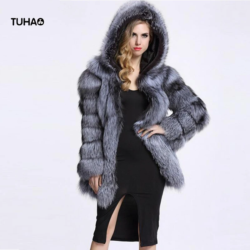 Женская длинная шуба из искусственного лисьего меха TUHAO, повседневная шуба из искусственного лисьего меха с капюшоном и рукавом девять точе...
Женская длинная шуба из искусственного лисьего меха TUHAO, повседневная шуба из искусственного лисьего меха с капюшоном и рукавом девять точе...