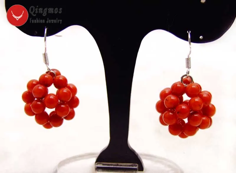 Qingmos Natural Coral Earrings for Women with Handwork Weaving 18-20mm Round Ball Dangle Coral Earring Fashion Jewelry Ear481
Qingmos Natural Coral Earrings for Women with Handwork Weaving 18-20mm Round Ball Dangle Coral Earring Fashion Jewelry Ear481