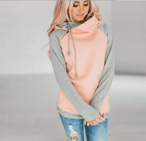 1 piece patchwork Double hood hoodies sweatshirt Women Autumn Long Sleeve side zipper Hooded Casual Patchwork Hoodies Pullover
1 piece patchwork Double hood hoodies sweatshirt Women Autumn Long Sleeve side zipper Hooded Casual Patchwork Hoodies Pullover