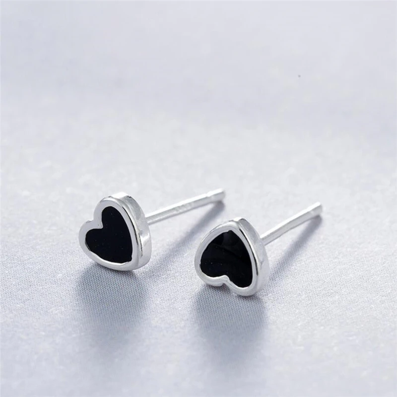 Sole Memory Geometry Black Drop Glaze Heart Sweet Romantic Silver Color Fashion Female Stud Earrings SEA550
Sole Memory Geometry Black Drop Glaze Heart Sweet Romantic Silver Color Fashion Female Stud Earrings SEA550