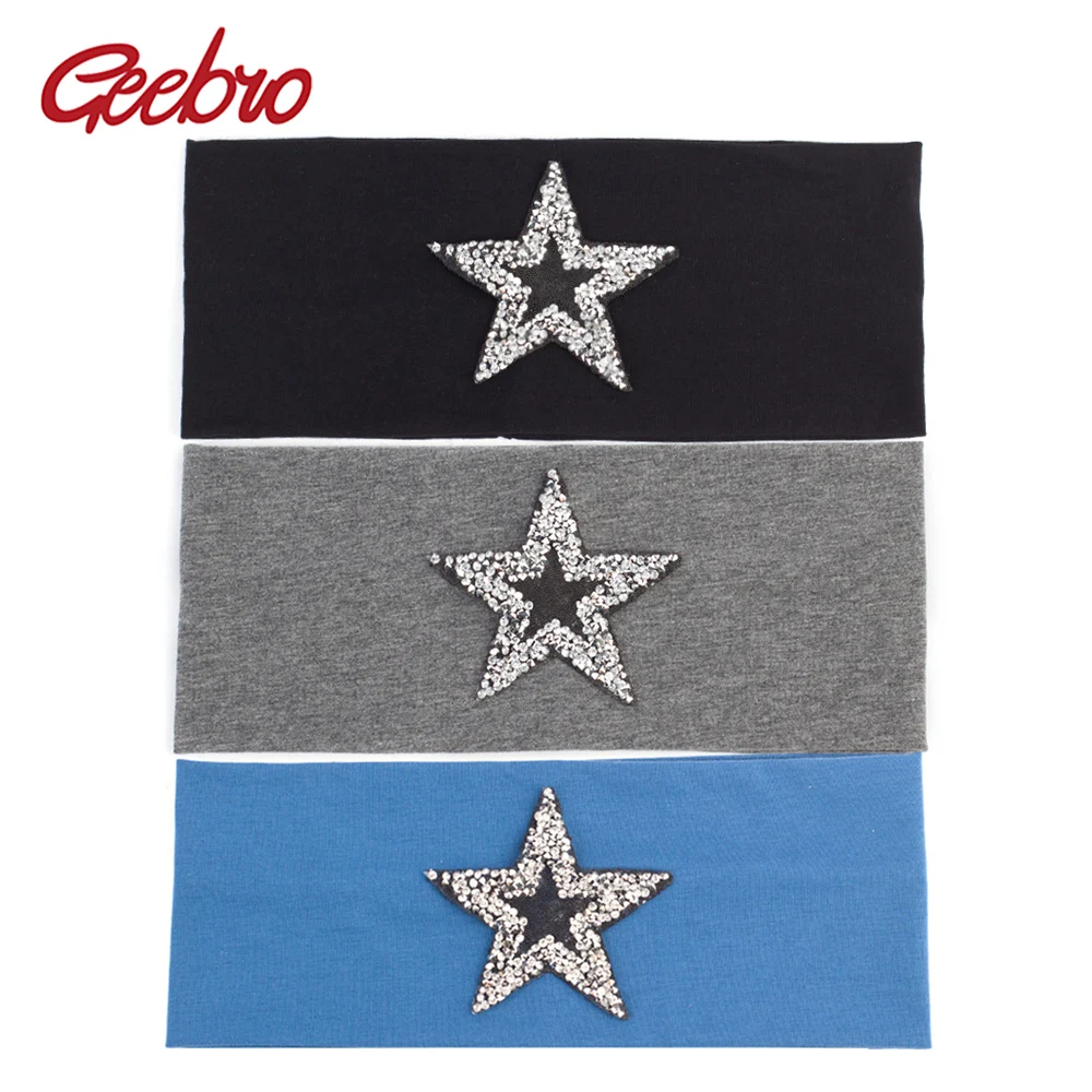 Geebro Women's Plain Stretch Headbands Fashion Black Star Rhinestones Elastic Flat Headband For Girls Hair Band Turban Wrap
Geebro Women's Plain Stretch Headbands Fashion Black Star Rhinestones Elastic Flat Headband For Girls Hair Band Turban Wrap