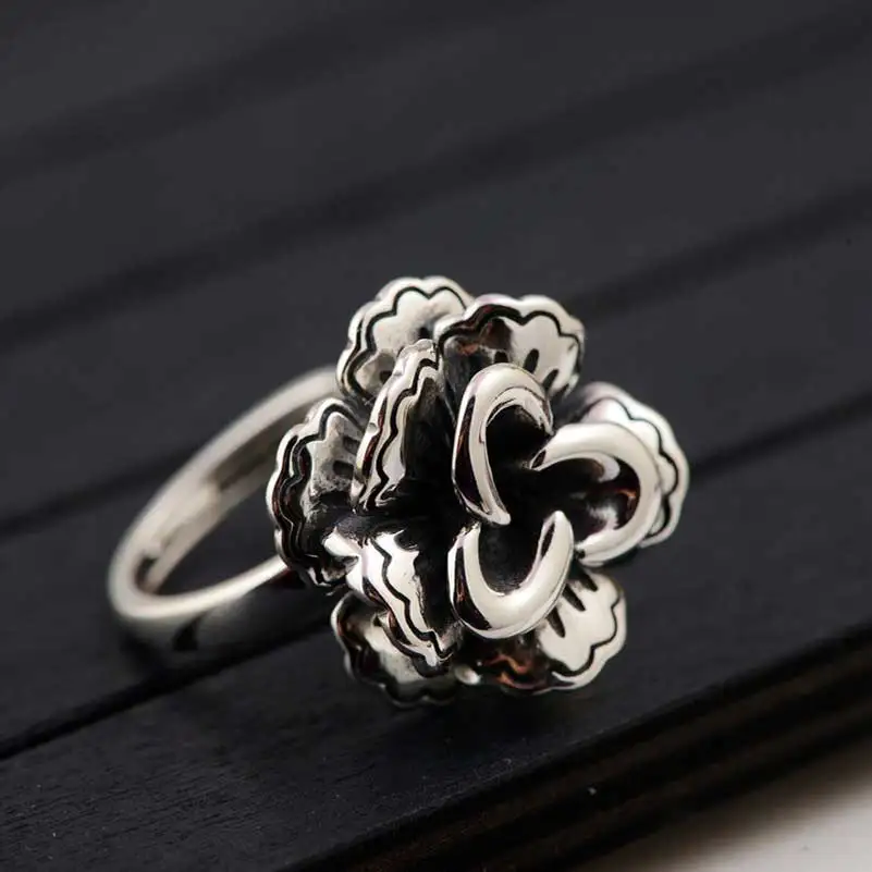 FNJ 925 Silver Rose Flower Ring New Fashion S925 Sterling Thai Silver Rings for Women Jewelry Adjustable Size
FNJ 925 Silver Rose Flower Ring New Fashion S925 Sterling Thai Silver Rings for Women Jewelry Adjustable Size