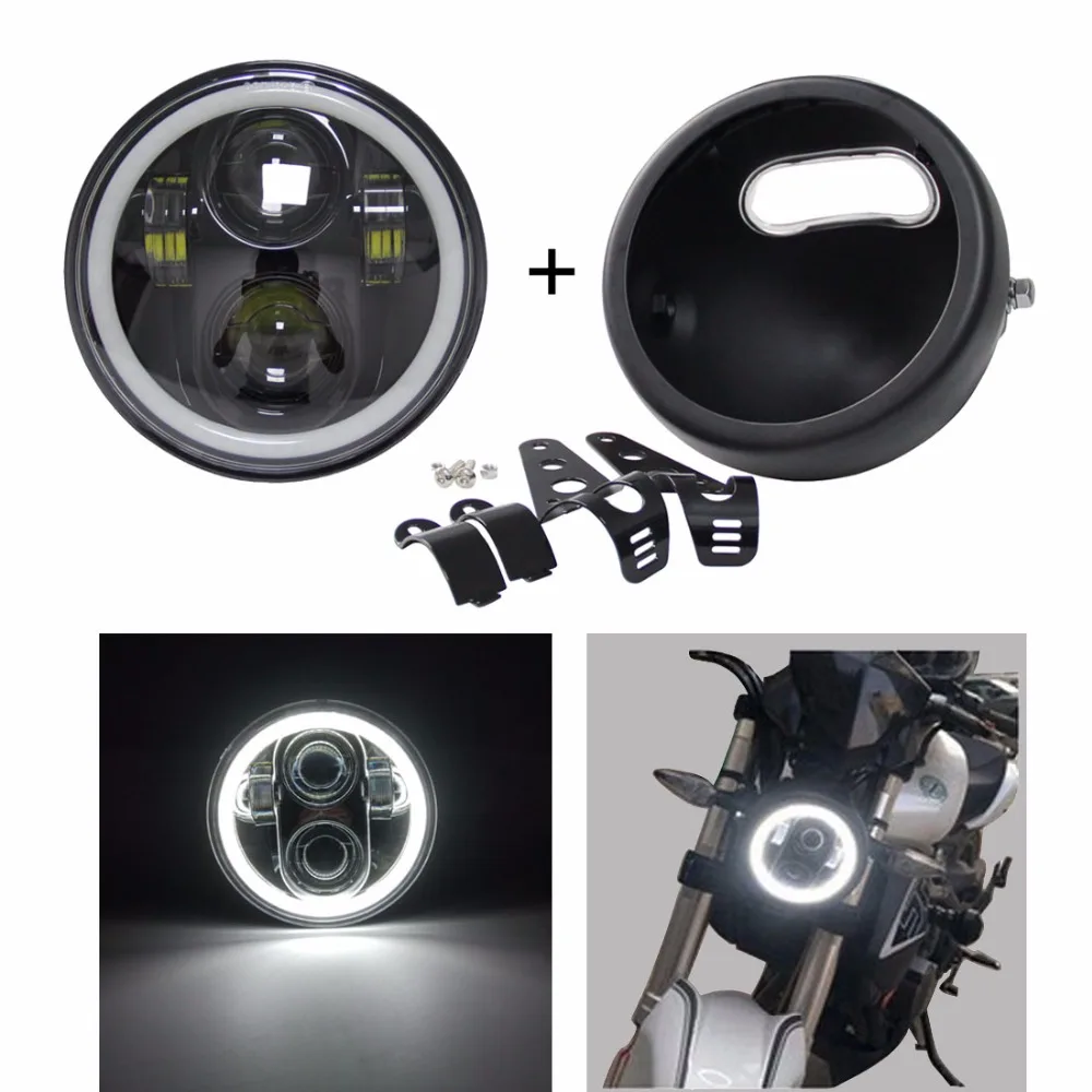 5 3/4" Motorcycle 5.75" inch LED Headlight Angel eyes Halo Ring Parking light for Sportster Iron 883 1200 Dyna Street
5 3/4" Motorcycle 5.75" inch LED Headlight Angel eyes Halo Ring Parking light for Sportster Iron 883 1200 Dyna Street