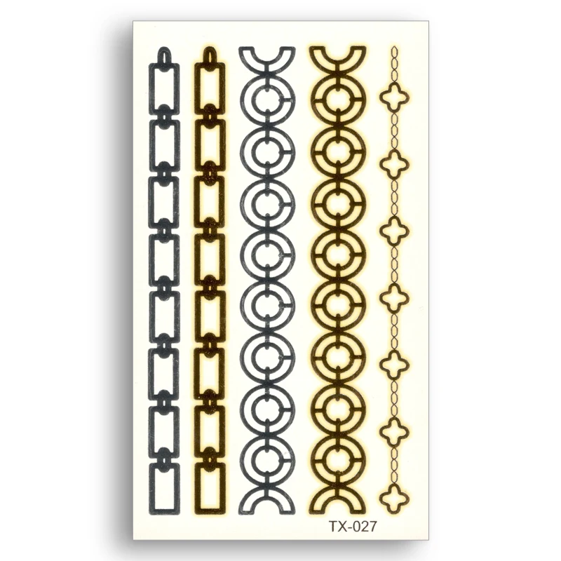Temporary Fake tattoo Metallic Gold Sliver Waterproof Chain Bracelet Stickers Water Transfer Glitter Sexy Body Art makeup
Temporary Fake tattoo Metallic Gold Sliver Waterproof Chain Bracelet Stickers Water Transfer Glitter Sexy Body Art makeup