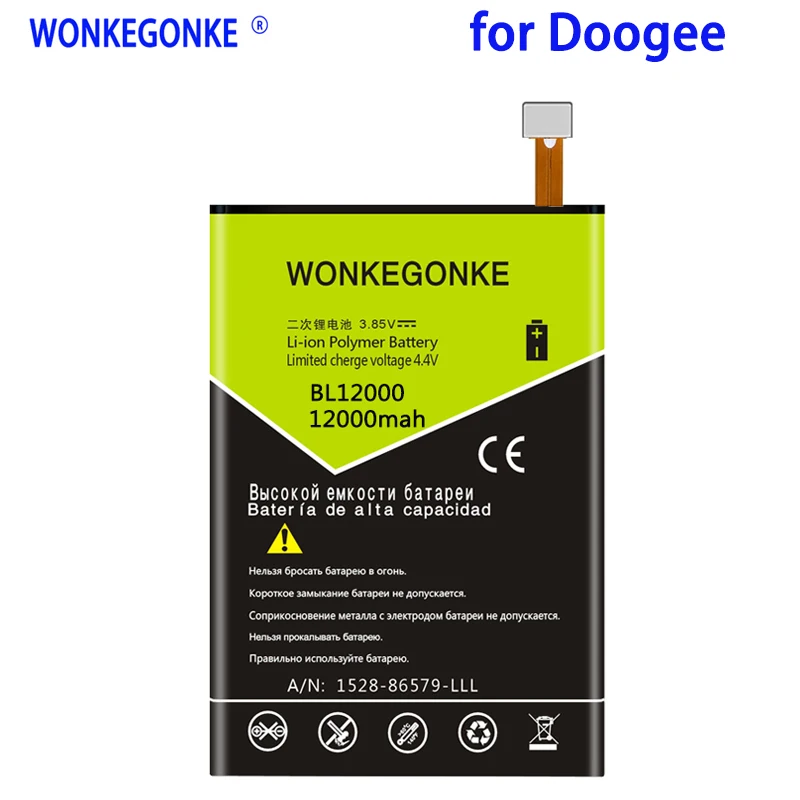 WONKEGONKE 12000mah For Doogee BL12000 Battery BL12000 PRO High quality mobile phone battery with tracking number
WONKEGONKE 12000mah For Doogee BL12000 Battery BL12000 PRO High quality mobile phone battery with tracking number