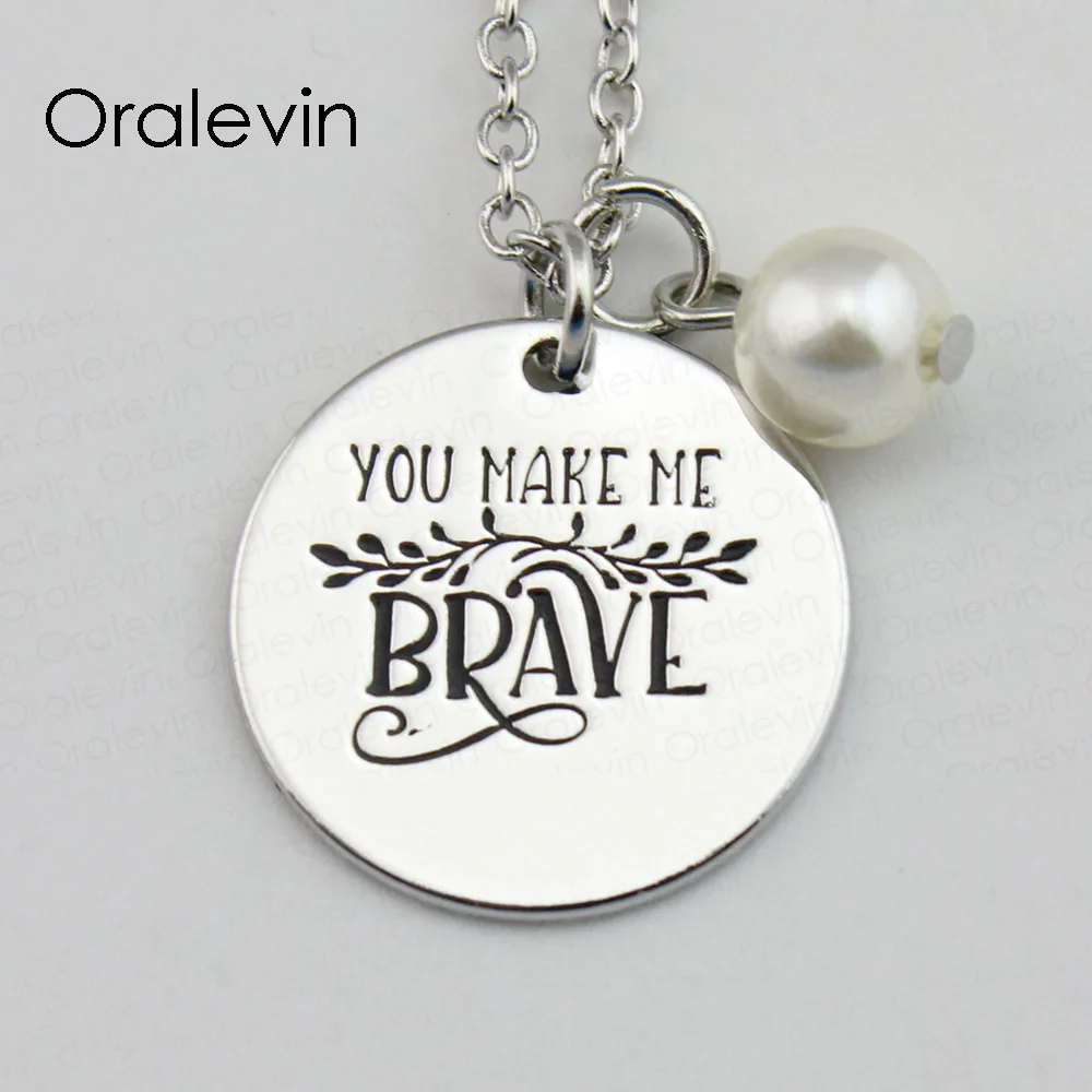 YOU MAKE ME BRAVE Inspirational Hand Stamped Custom Necklace Gift Jewelry,#LN667
YOU MAKE ME BRAVE Inspirational Hand Stamped Custom Necklace Gift Jewelry,#LN667