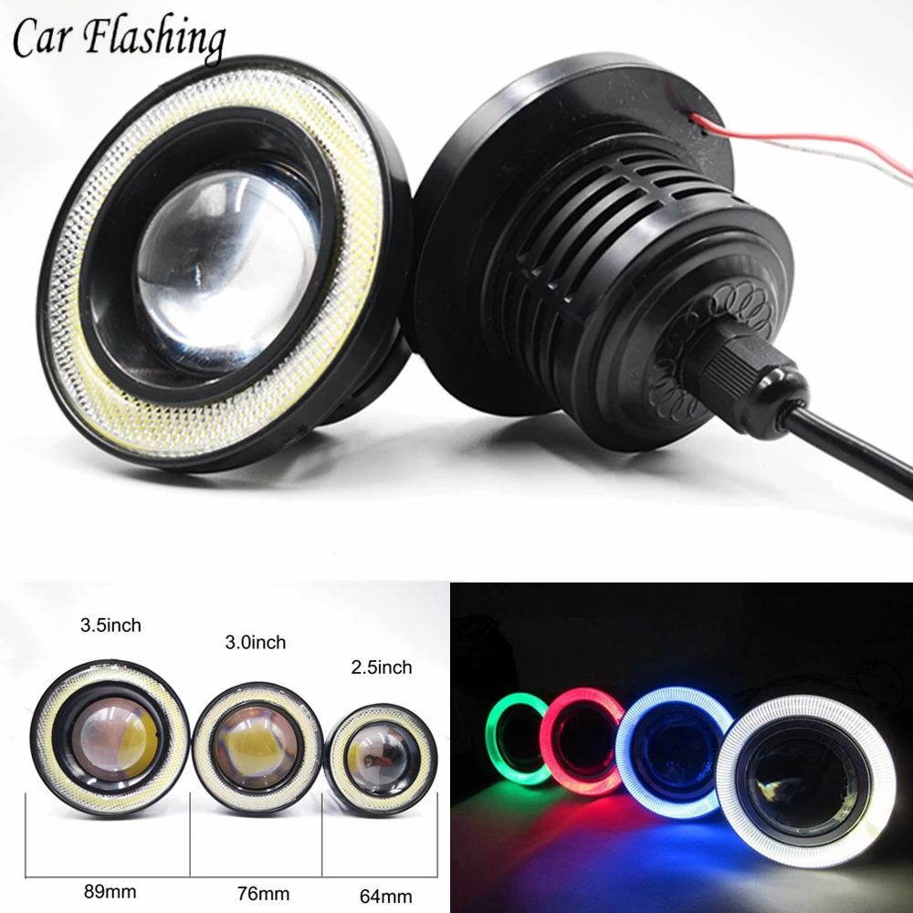 2pcs Angel Eyes Fog Lamp 2.5" 3.0" 3.5" 64mm 76mm 89mm 12V Universal COB LED DRL Driving Lights white blue pink yellow green red
2pcs Angel Eyes Fog Lamp 2.5" 3.0" 3.5" 64mm 76mm 89mm 12V Universal COB LED DRL Driving Lights white blue pink yellow green red