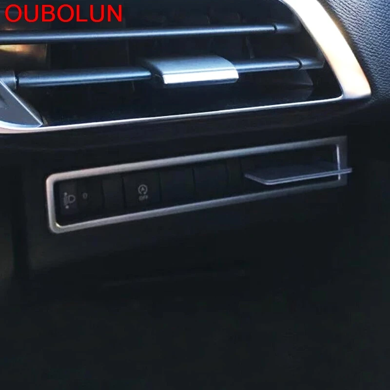 OUBOLUN 1 шт. для Peugeot 3008 GT 2016 2017 2018 ABS матовая передняя фара регулировки кнопки
