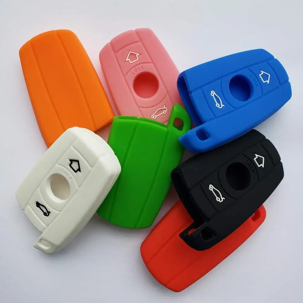 Silica Gel Smart Key Case For BMW Car X1 X5 X6 Z4 1 3 5 6 7 Series E90 E91 E92 E60 FOB Remote Guard Skin Jacket Cover Button | Автомобили