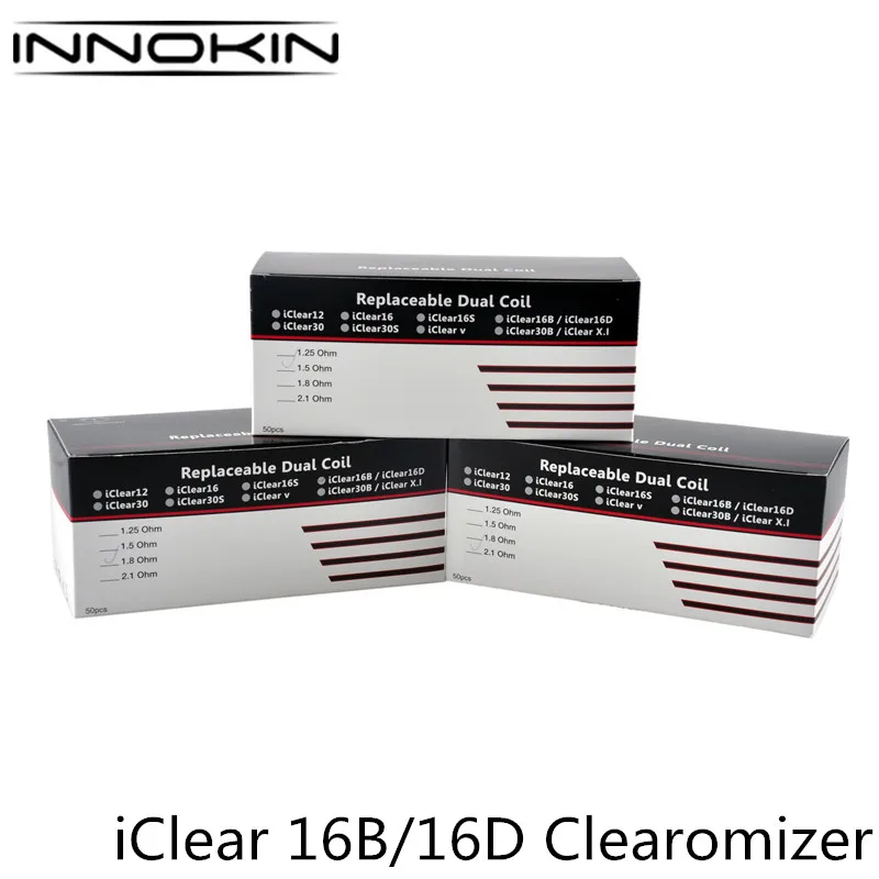Original Innokin iClear 16B Clearomizer Dual Coil Heads Iclear16D Clearomizer Atomizer Replacement Coil Head 5pcs
Original Innokin iClear 16B Clearomizer Dual Coil Heads Iclear16D Clearomizer Atomizer Replacement Coil Head 5pcs