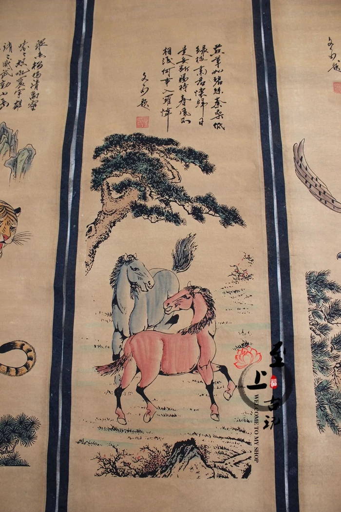 Chinese landscape painting murals of antique calligraphy and painting calligraphy Feng Shui four screen
Chinese landscape painting murals of antique calligraphy and painting calligraphy Feng Shui four screen