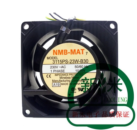 Новый NMB-MAT NMB 3115PS-23W-B30 8038 230V 10/8 Вт система алюминиевый корпус AC Вентилятор охлаждения
Новый NMB-MAT NMB 3115PS-23W-B30 8038 230V 10/8 Вт система алюминиевый корпус AC Вентилятор охлаждения