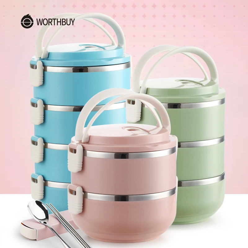 WORTHBUY портативный тепловой японский контейнер для обеда герметичный Bento коробка
