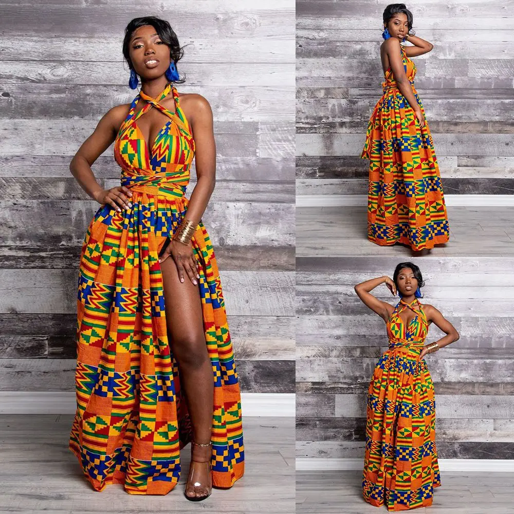 Fashion Colorful Printed Party Long Maxi Dress Summer Sexy Bandage Wrap Slit Elegant Robe Sleeveless Big Sizes African Dresses
Fashion Colorful Printed Party Long Maxi Dress Summer Sexy Bandage Wrap Slit Elegant Robe Sleeveless Big Sizes African Dresses