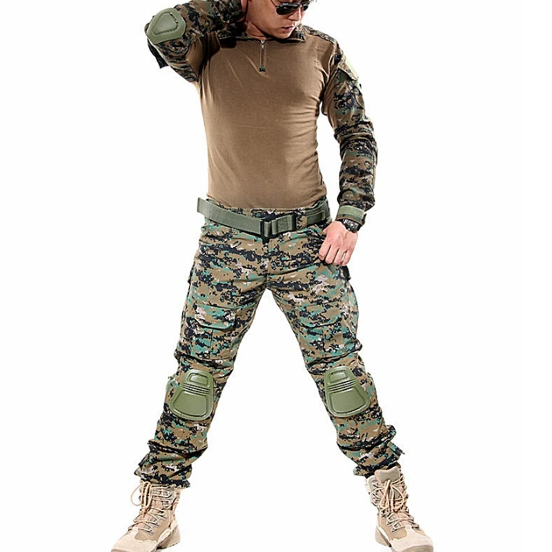 Tactical Combat Uniform Men Army Hunting Outdoor Paintball Suit Sets Multicam Clothes Camouflage Military T Shirt + Cargo Pants
Tactical Combat Uniform Men Army Hunting Outdoor Paintball Suit Sets Multicam Clothes Camouflage Military T Shirt + Cargo Pants