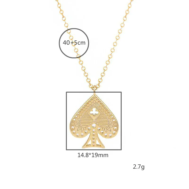 Flyleaf Poker Card Heart Shape 18k Gold 925 Sterling Silver Necklace For Women Fashion Fine Jewelry Simple Necklaces & Pendants
Flyleaf Poker Card Heart Shape 18k Gold 925 Sterling Silver Necklace For Women Fashion Fine Jewelry Simple Necklaces & Pendants