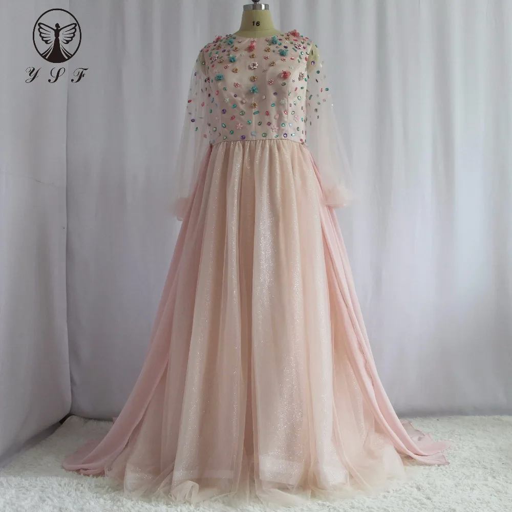 Vintage Vestidos De Formature O Neck Beaded Crystals Long Sleeve Casual Prom Dresses 2018
Vintage Vestidos De Formature O Neck Beaded Crystals Long Sleeve Casual Prom Dresses 2018