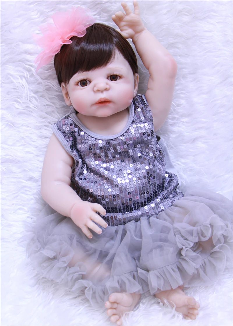 New Style 22'' 55 cm Full Silicone Body Alive Girl Baby Doll Realistic Wig Hair bebe Reborn Doll For Kid Christmas Gift Play Toy
New Style 22'' 55 cm Full Silicone Body Alive Girl Baby Doll Realistic Wig Hair bebe Reborn Doll For Kid Christmas Gift Play Toy