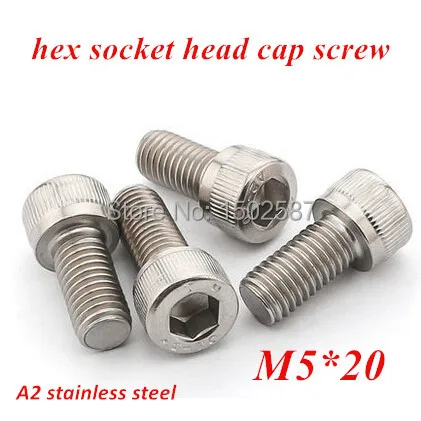 100pcs M5*20 Screw DIN912 Hex Socket Cylinder Head Cap Screw M5X20mm Allen Bolts Machine screws A2-70 Stainless Steel SUS304
100pcs M5*20 Screw DIN912 Hex Socket Cylinder Head Cap Screw M5X20mm Allen Bolts Machine screws A2-70 Stainless Steel SUS304