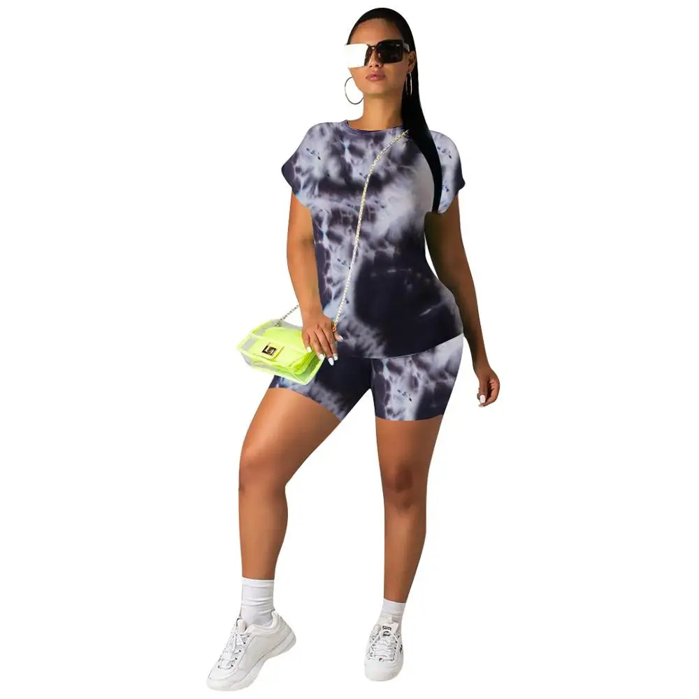 New Women's 2 Piece Set Tie Dye Printed Short Sleeve T Shirts Top And Shorts Set 2 Pieces Outfits Set
New Women's 2 Piece Set Tie Dye Printed Short Sleeve T Shirts Top And Shorts Set 2 Pieces Outfits Set