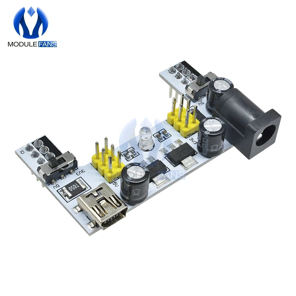 Макетная плата с интерфейсом Mini USB MB102 модуль питания фотомодуль для Arduino белая DC 7