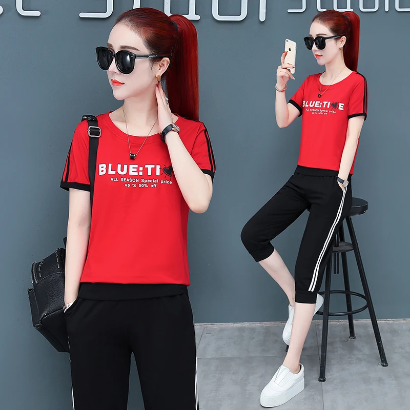 women summer loose Set 2020 new print short sleeves and cropped trousers casual red pink purple two-piece suit plus m-4XL bs9855
women summer loose Set 2020 new print short sleeves and cropped trousers casual red pink purple two-piece suit plus m-4XL bs9855