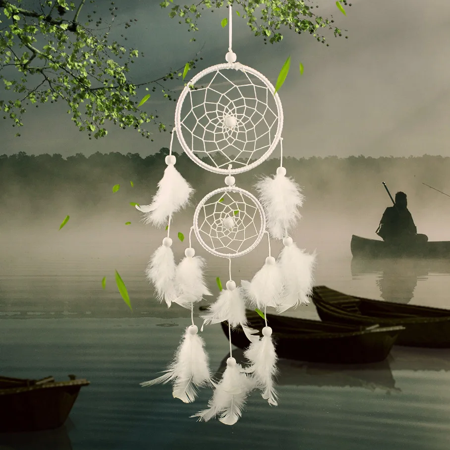 MEMOSTO Dreamcather White two-ring dream trap home decoration decoration wedding decoration feather crafts fengling pendant gift
MEMOSTO Dreamcather White two-ring dream trap home decoration decoration wedding decoration feather crafts fengling pendant gift
