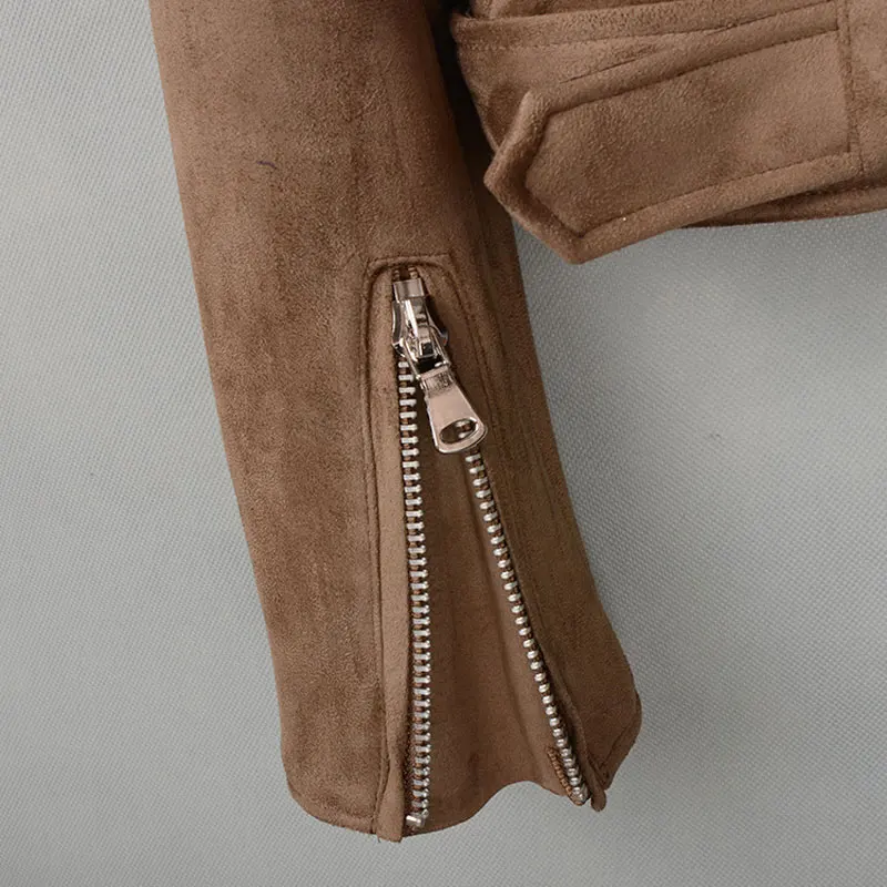 2019 Apparel Zipper basic suede jacket coat motorcycle jacket Women outwear brown belted short winter pu leather coat VKCO1021
2019 Apparel Zipper basic suede jacket coat motorcycle jacket Women outwear brown belted short winter pu leather coat VKCO1021