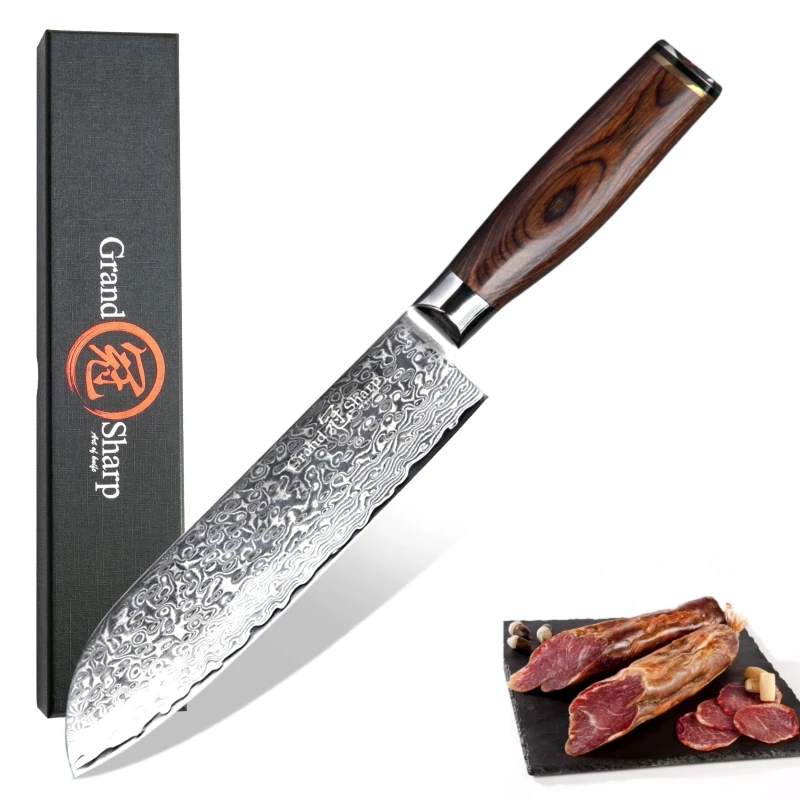 7 Inch Damascus Steel Knife 67 Layers VG10 Japanese Damascus Steel Japanese Damascus Kitchen Knife Santoku Chef Knife Grandsharp
7 Inch Damascus Steel Knife 67 Layers VG10 Japanese Damascus Steel Japanese Damascus Kitchen Knife Santoku Chef Knife Grandsharp